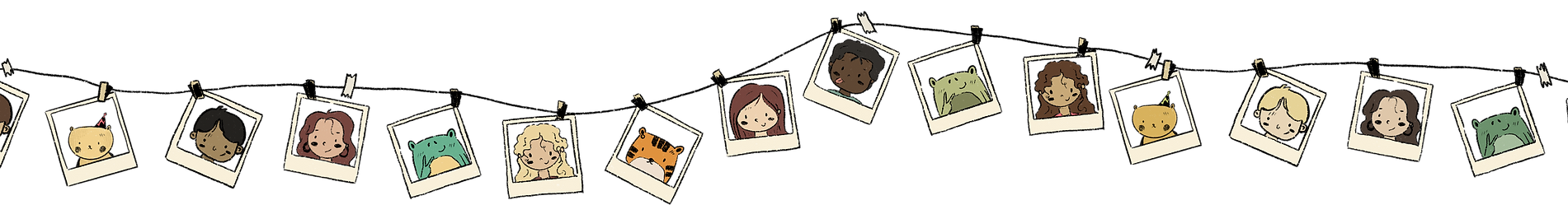 Story characters polaroid banner